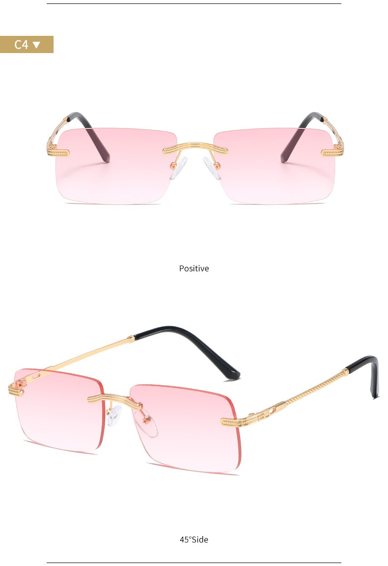 Frameless Personality Square Sea Sunglasses Comfortable Sun Glasses - Image 8