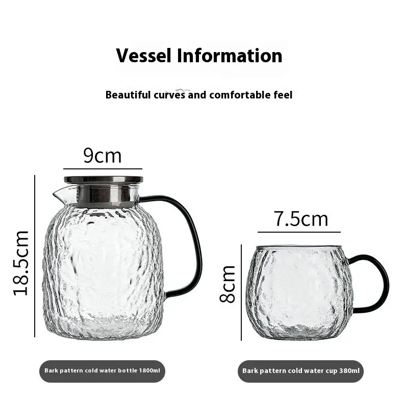 Large Capacity Cold Water Pot Glass Kettle Household High Temperature Resistant