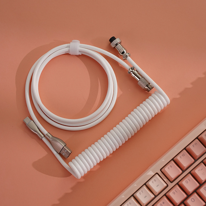 Aviation Connector Cable, Type-C Braided 8K Data Cable