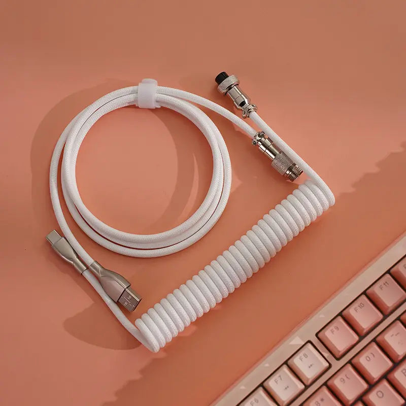 Aviation Connector Cable, Type-C Braided 8K Data