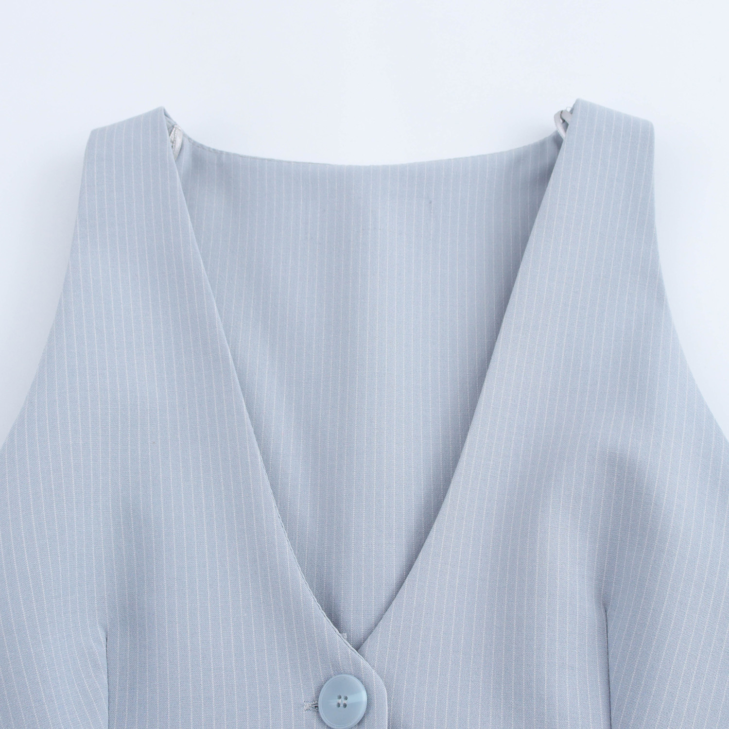 Striped Stitching V-neck Sleeveless Top