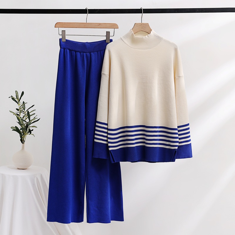 Casual Fashion Set Age-reducing Knitted Top Wide Leg - Image 3