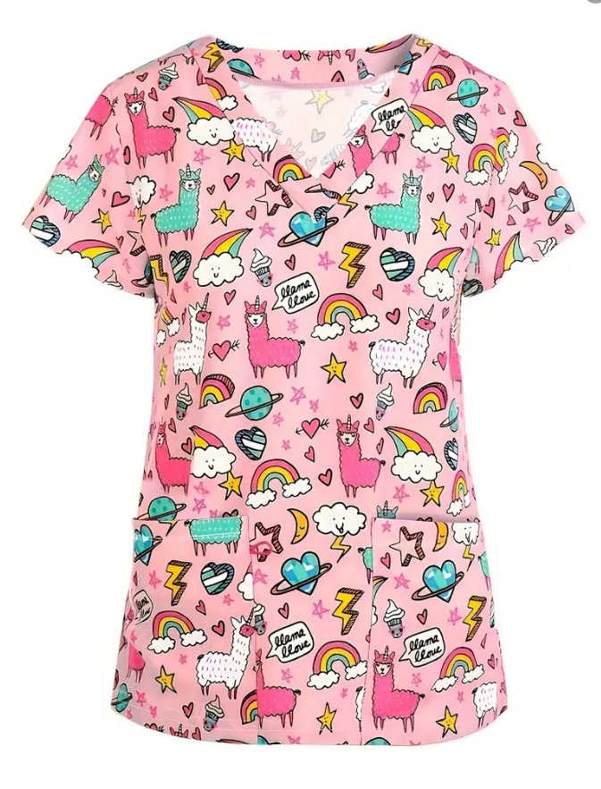 Summer Casual New Women's V-neck Cloth For Nursing Workers Short Sleeve - Picture 8 of 12