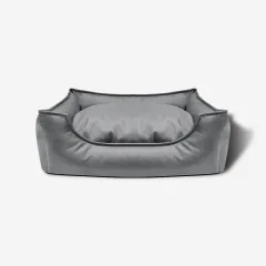 Leather Faux Leather Waterproof Kennel Pet Bed Sofa Cat Nest Supplies - Grey - View 1