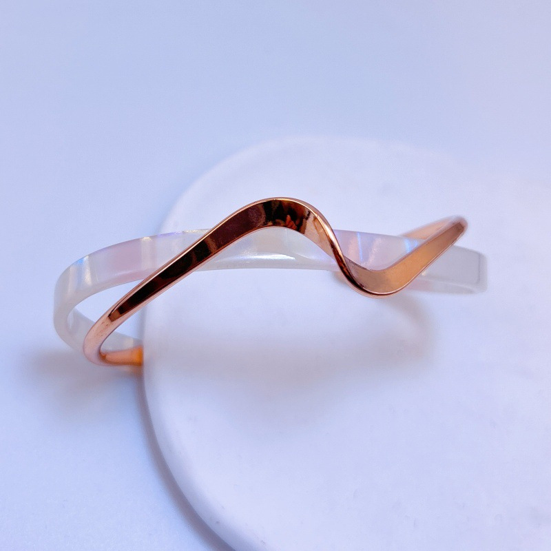 Light-luxury Panel Curved Metal-textured Korean-style Trendy Social Media Worthy Jewelry