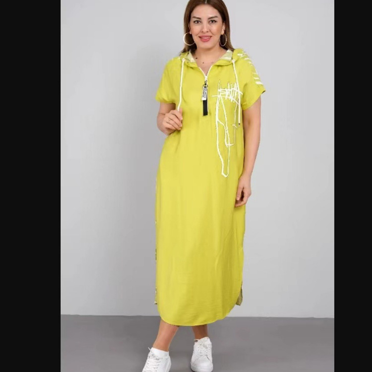 Fashion Casual Women's Clothing Dress Stitching Zipper