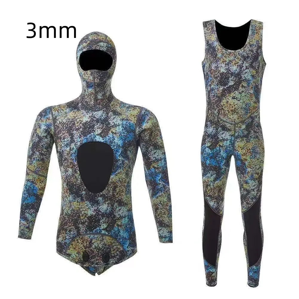 Split Diving Suit Men's Hooded Cold-proof Warm