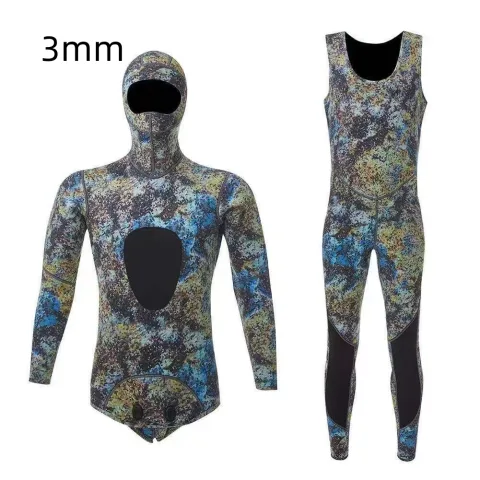 Split Diving Suit Men's Hooded Cold-proof Warm Surfing Long