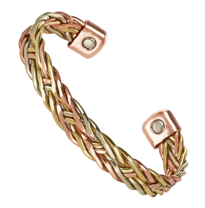 Adjustable Copper Woven Bracelet, European-American Style