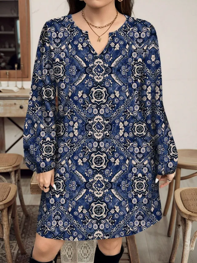 Ethnic Print Loose Casual Short Skirt Women's Clothing Navy - Shop at LoveMi