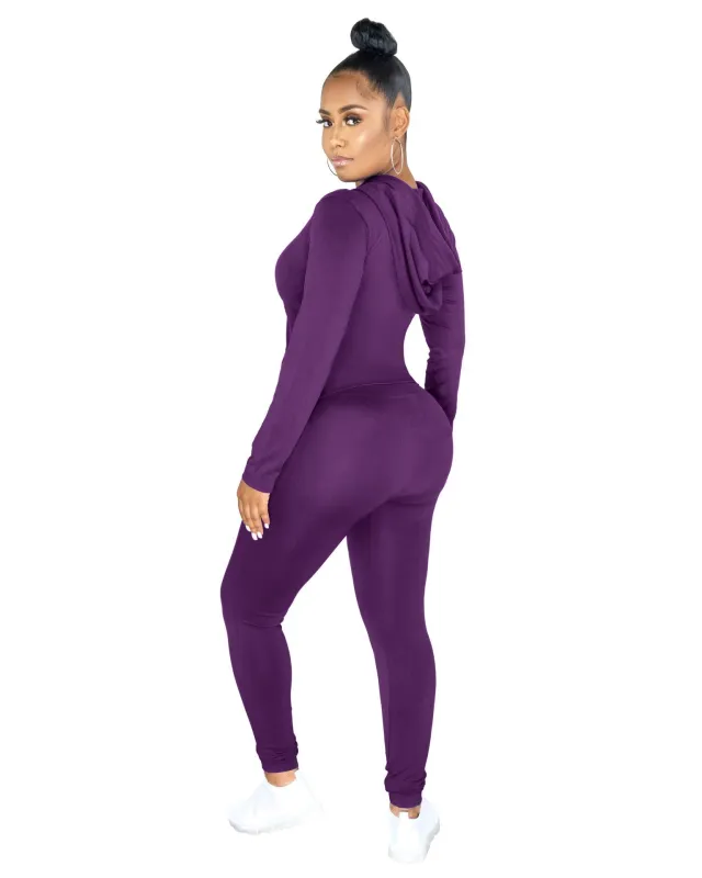 Autumn Leisure European And American Women's Clothing Long sleeved Women's Suit Purple - Shop at LoveMi