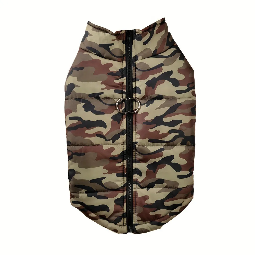 Pet Clothing Winter Thickened Dog Camouflage Clothes - 588L Green Camouflage
