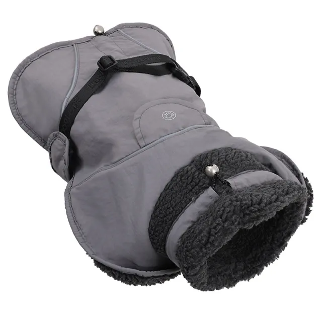 Dog Cotton padded Clothes Go Out In Autumn And Winter Warm keeping And Cold proof Pet Clothes Gray - Shop at LoveMi
