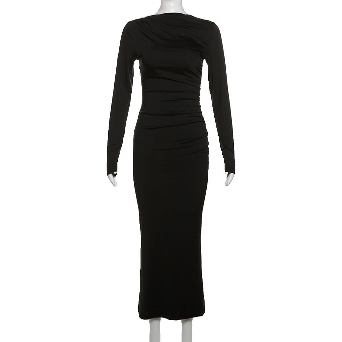 Slim-fit Midi Dress, Suitable For Both Layering And Wearing As An Outer Garment