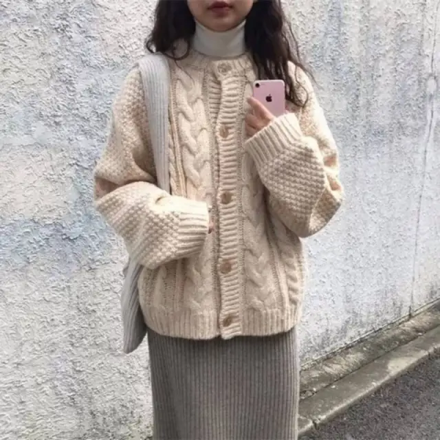 Women's Sweater Spring And Autumn Korean Style Loose Apricot - Shop at LoveMi