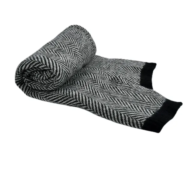 Women's Classic Retro Plaid Scarf Thickened Black - Shop at LoveMi