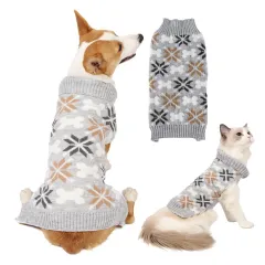 Japanese-style Retro Jacquard Sweet Western Style Pet Clothes - Grey Sweater - View 1