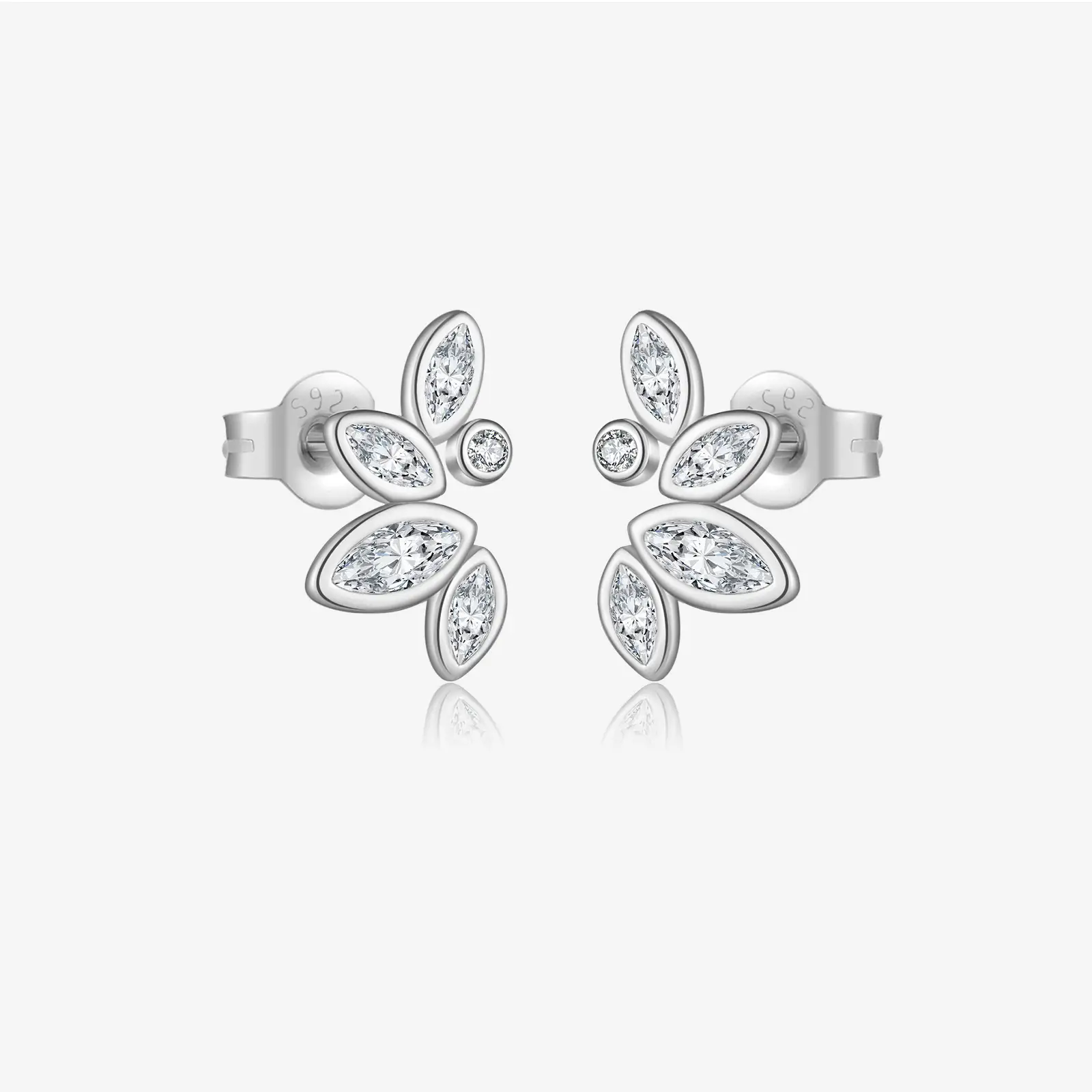 S925 Sterling Silver Leaves Ear Studs Simple And Versatile Design
