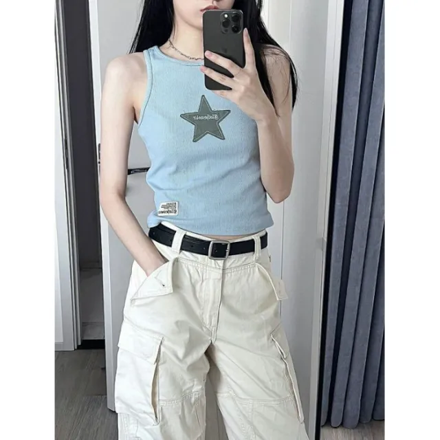 Unique Niche Outerwear A Chic Cropped Sweet and spicy Top Blue - Shop at LoveMi