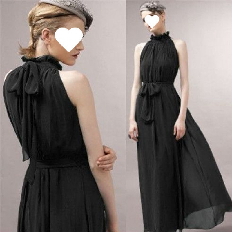 Bohemian Solid Color Plus Size Dress Black - Shop at LoveMi