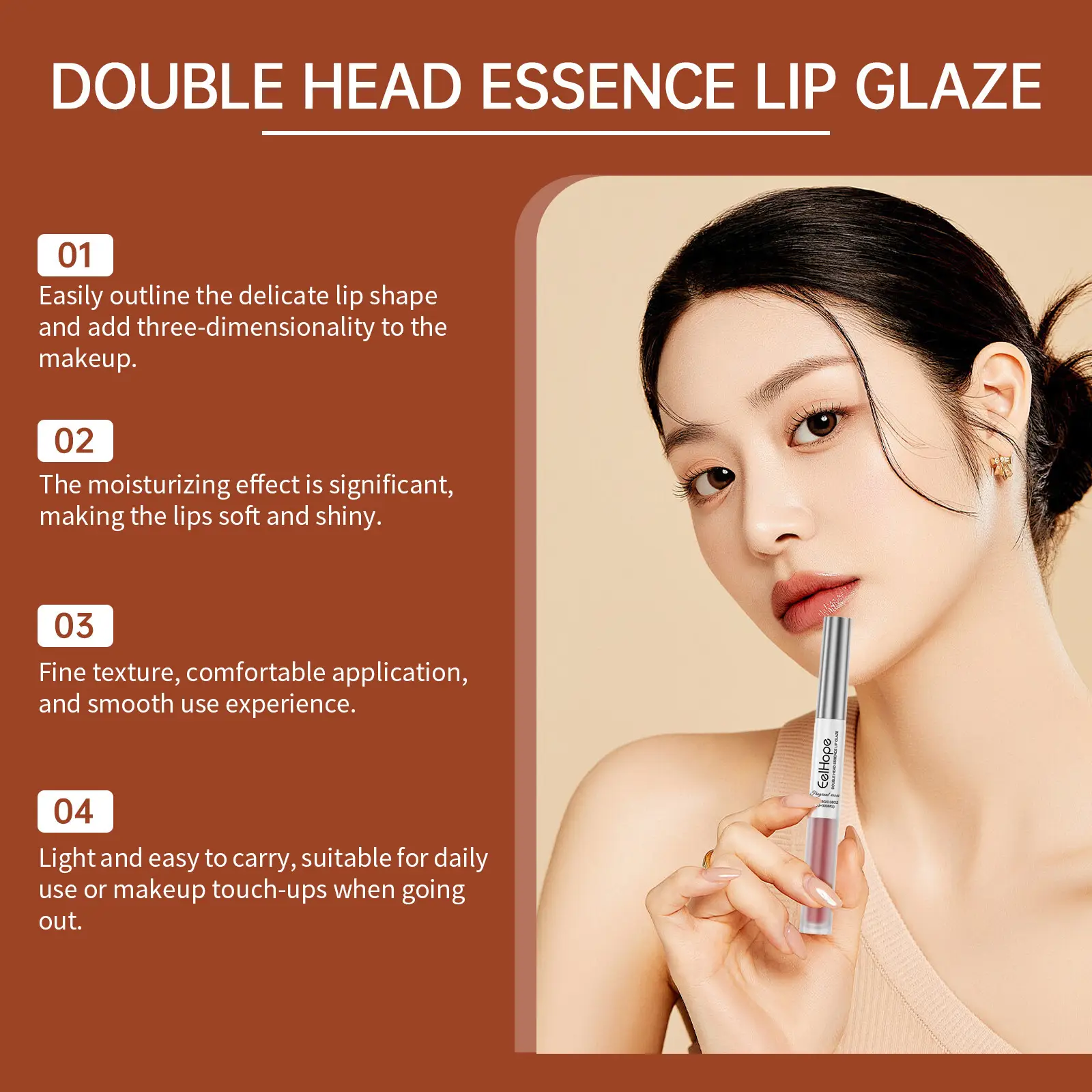 Double-headed Lip Liner Lip Lacquer Pen Two-in-one