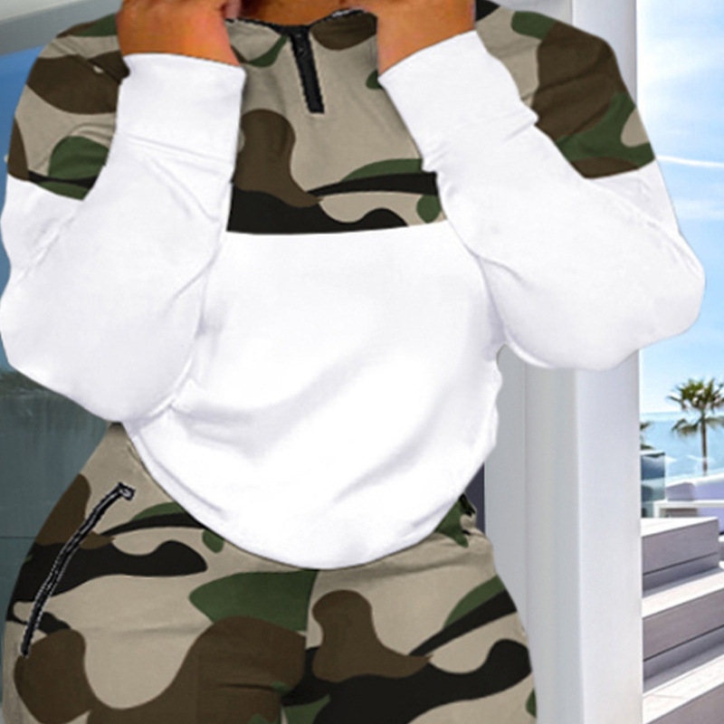 Casual Women's Zipper Burnt-out Sweater Suit