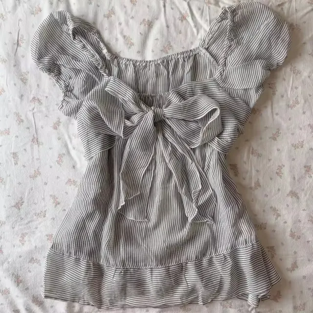 Retro French V neck Sexy Women's Top Gray 1 - Shop at LoveMi