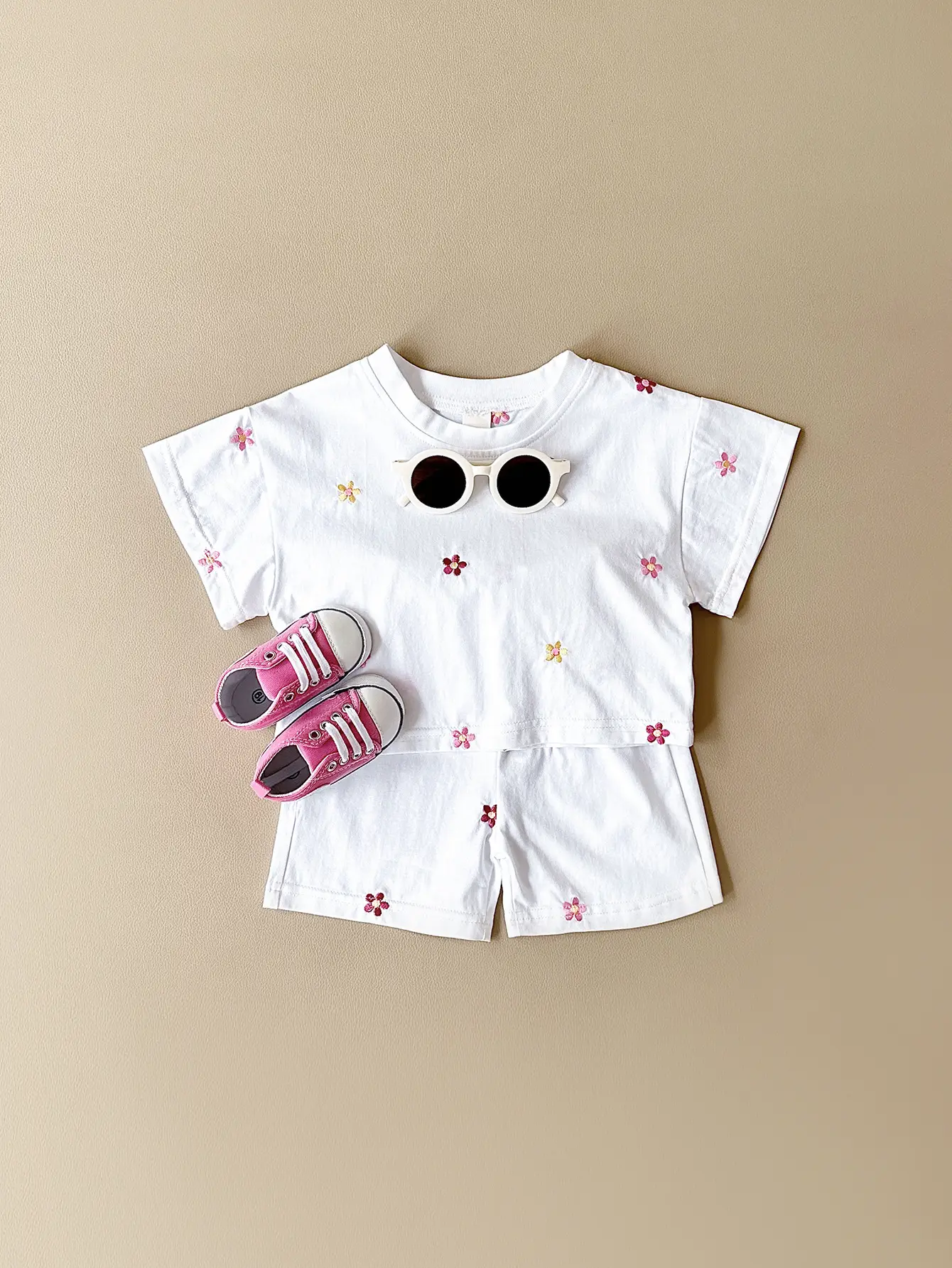 Girls' Floral T-shirt Comfortable All-match Suit