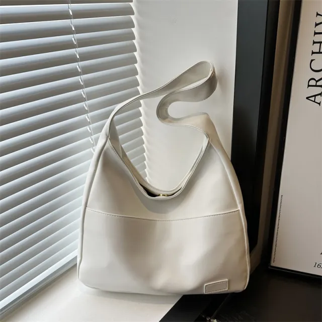 Women Vintage Hobo Bag Casual PU Leather Shoulder Bag Large Capacity Retro Tote Handbag Soft Underarm Bag Fall Winter Bag White - Shop at LoveMi