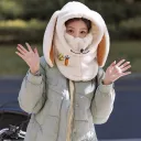 Rabbit Style Ski Cap White