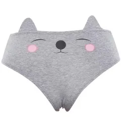 Women's Cute Animal Print Panty Briefs - Gray - View 1