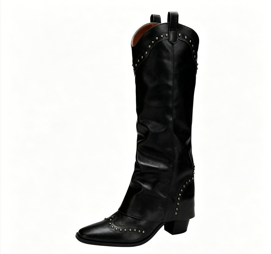 Leather Pointed-Toe Western Boots, picture 5 of 5