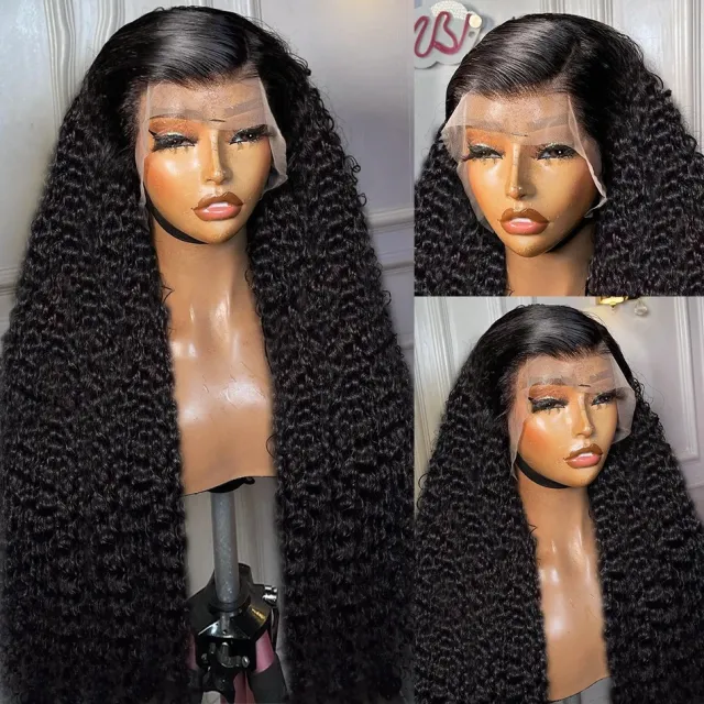 13x6 Front Lace Wig Female Medium Long Curly Hair Hair Cover Black - Shop at LoveMi