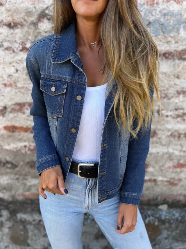 European And American Spring And Summer New Denim Jacket Coat Top Clothes Blue - Shop at LoveMi