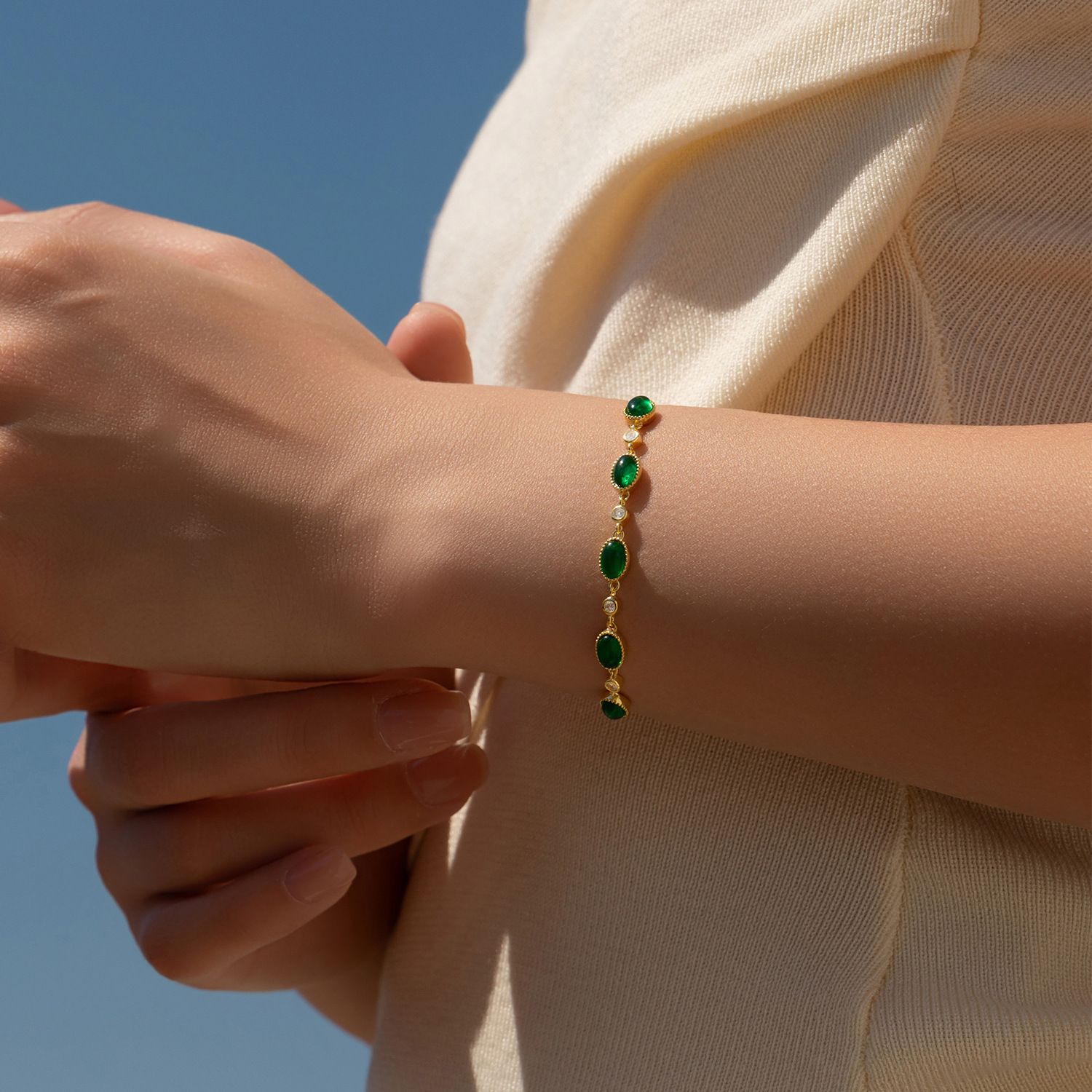 Emerald-green Sugar-tower Elegant Vintage Bracelet