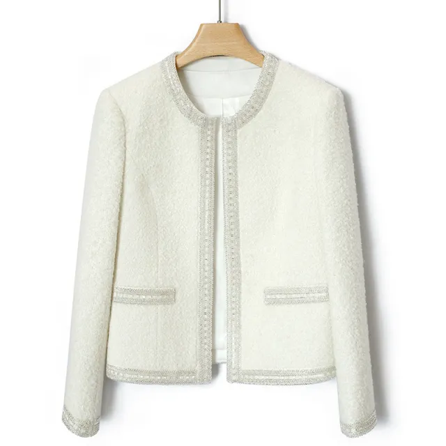White Temperament Top Wool Extra Thick Short Coat White - Shop at LoveMi