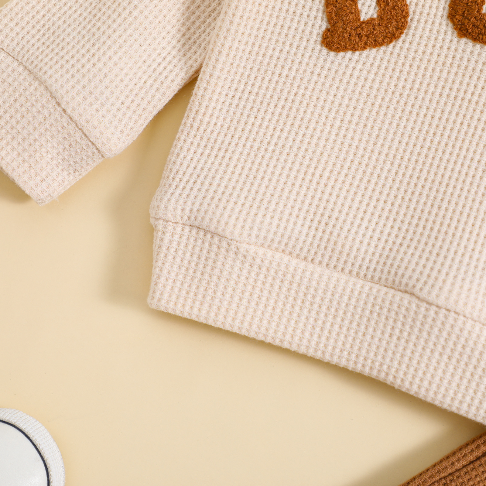 Foreign Trade Towel Embroidery Round Neck Top Solid Color Trousers Colors Optional