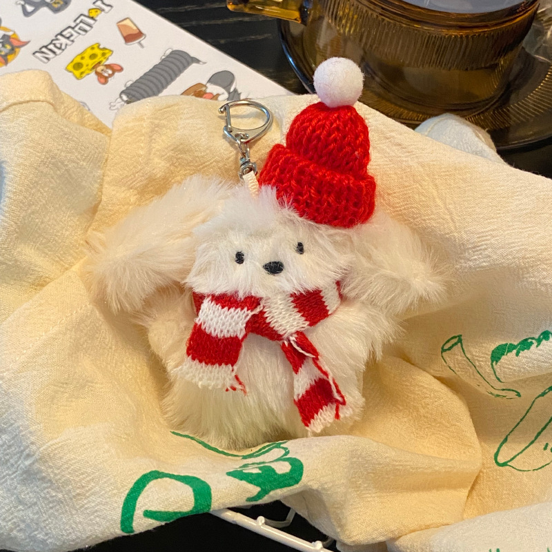 Red And White Scarf Hat Bunny