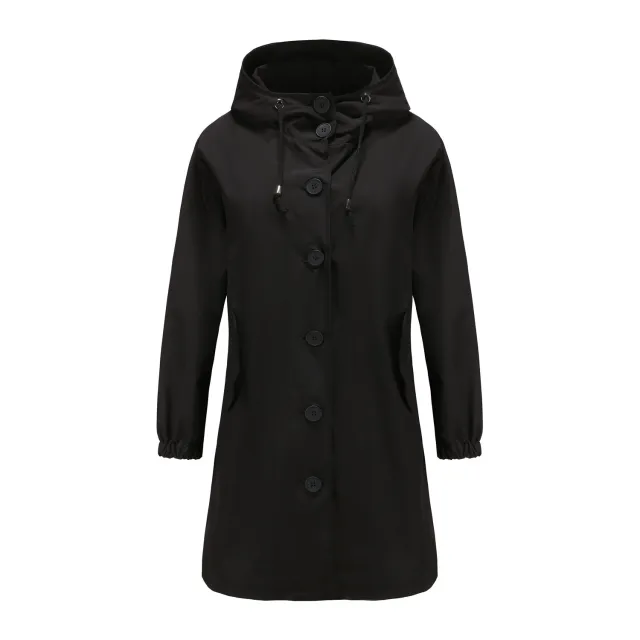 Waterproof Anorak Women's Casual Long Coat Black - Shop at LoveMi