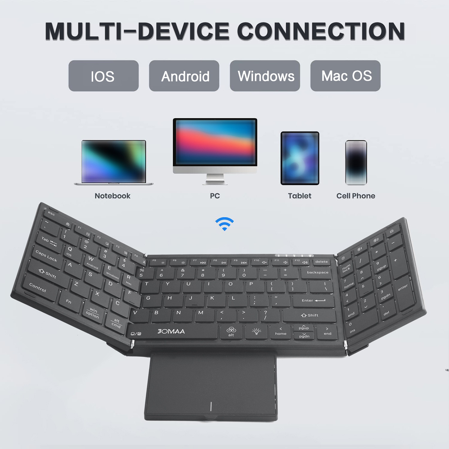 New Wireless Mini Foldable Bluetooth Keyboard