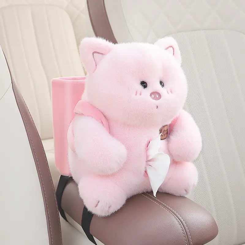 Automobile Armrest Box Cover Tissue Box Trash Can Two-in-one