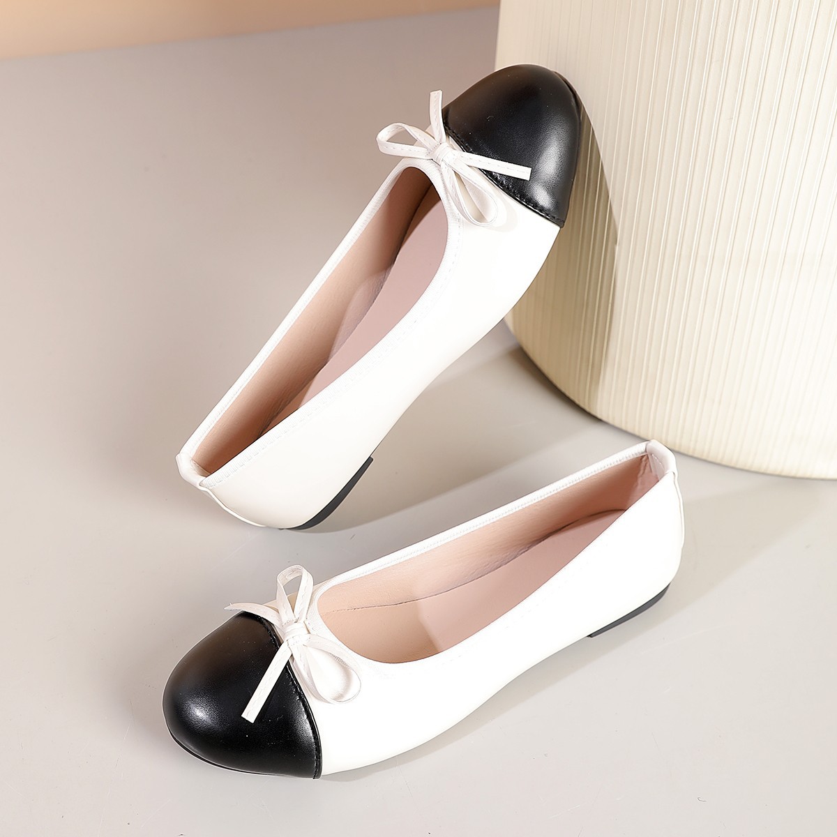 Womens Flat French-style Ballet Bow Shoes