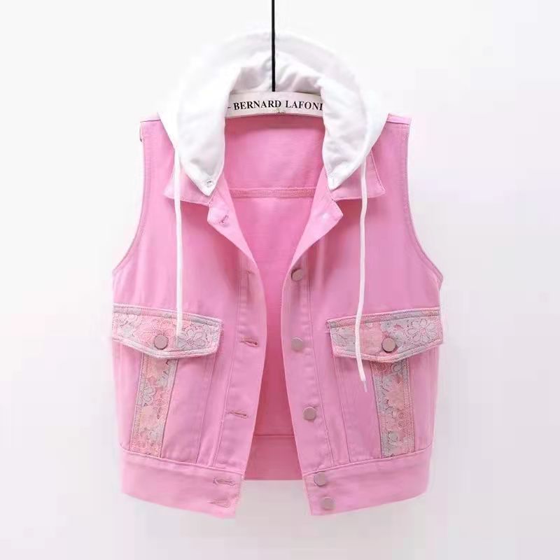 All-match Hooded Sleeveless Vest Waistcoat Top
