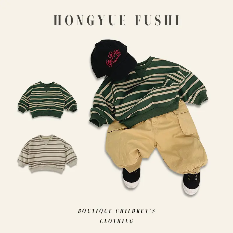 Boys And Girls Crew Neck Casual Drop-shoulder
