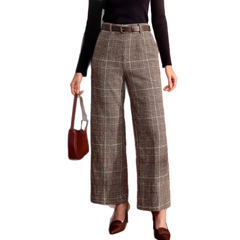 Wool Plaid Pants Womens New Autumnwinter Style For Petite Figures - Image 6