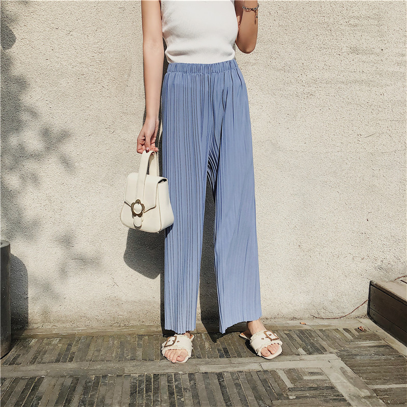 Title 22, High waist pleated chiffon wide-leg pants