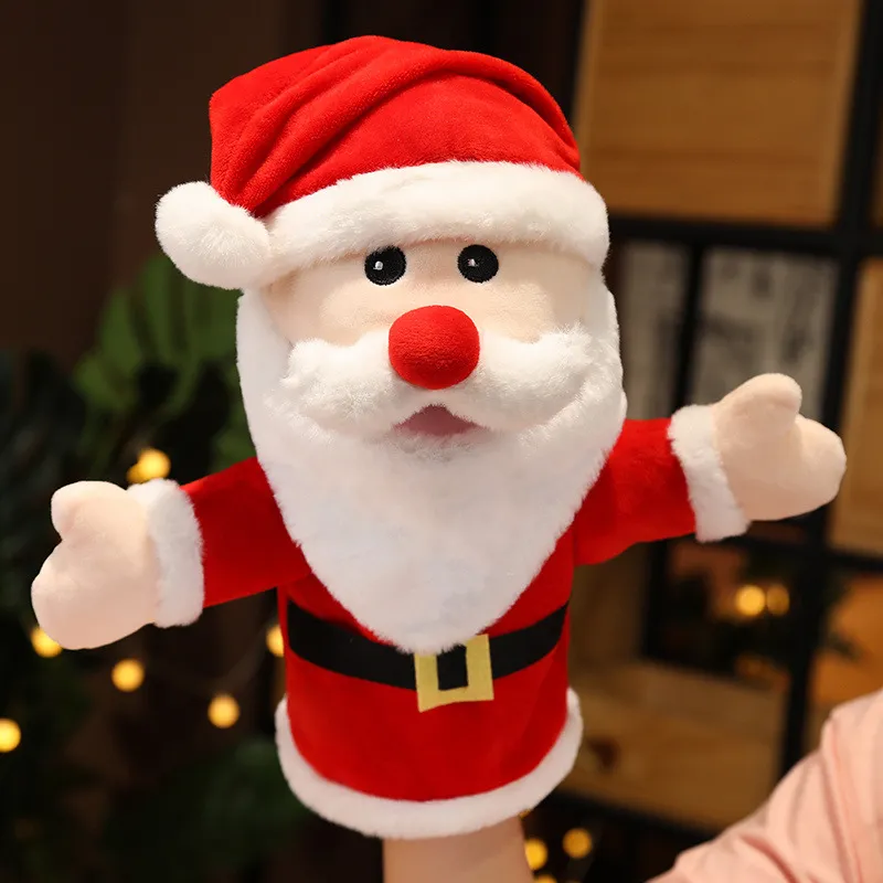 Cartoon Santa Claus Plush Hand Puppet - Interactive Ventriloquism Toy for Kids Christmas Gift – image 7