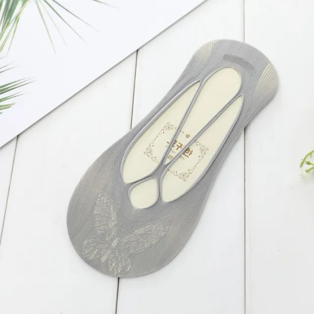 Sling Anti off Heel Shallow Mouth Low Cut Thin Simple Invisible Socks Gray - Shop at LoveMi