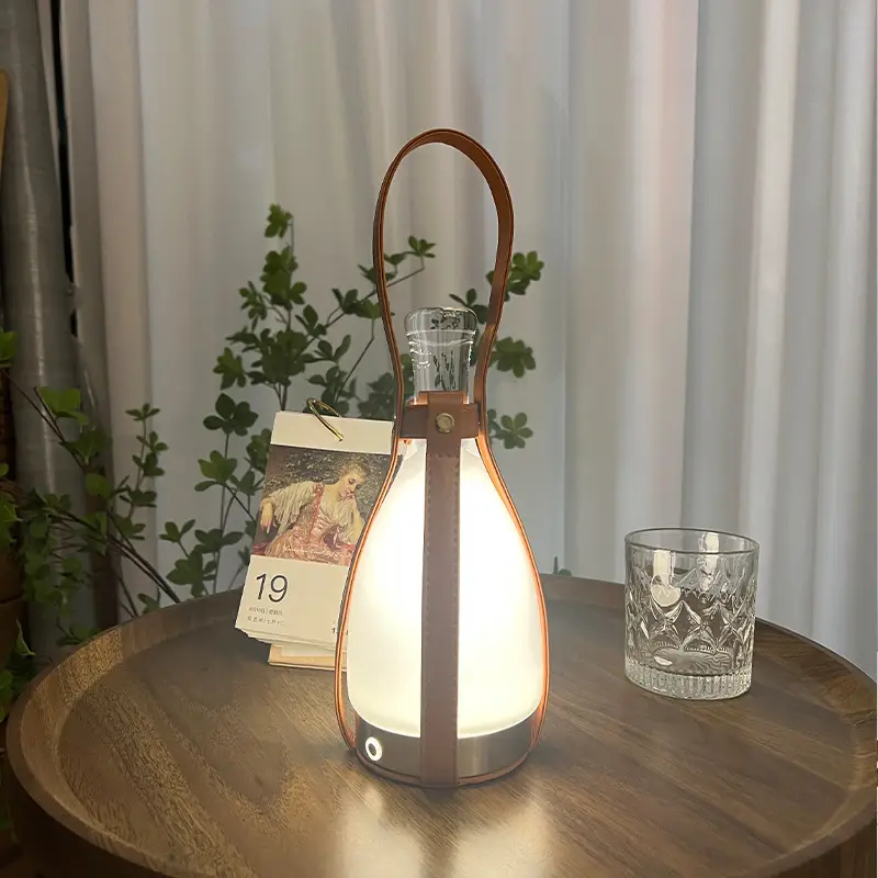 Simple Charging Lamp Leather Bedside Dimming Night Light