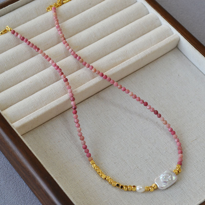 Irregular Geometric Rectangular Baroque Necklace And Bracelet For Women